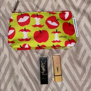 2 Brand New YSL Lipsticks & Makeup Bag